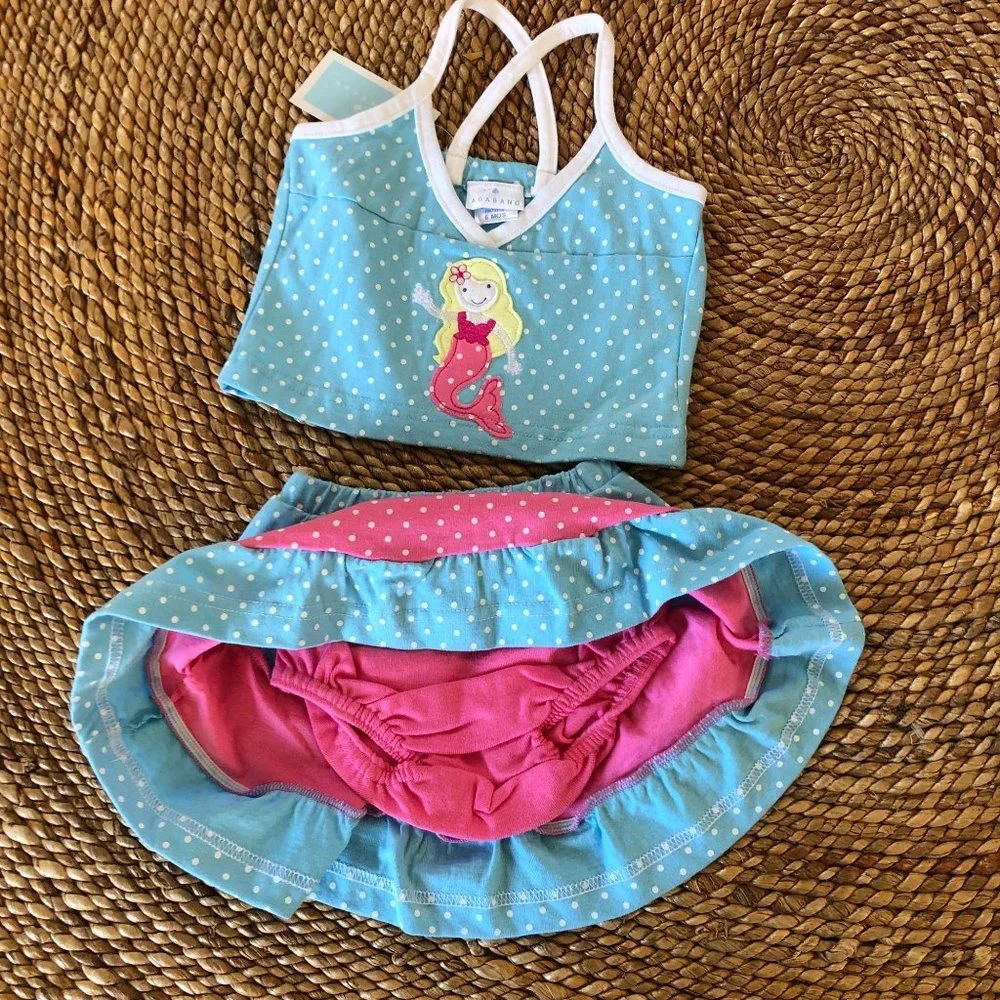 NWT 6 Month Mermaid 2 Pc Set Baby Girls Babies Infant Infants Mermaids Skirt Top